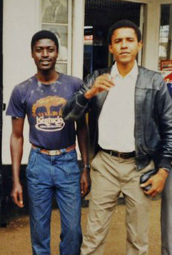 Barack Obama with brother Abo Obama