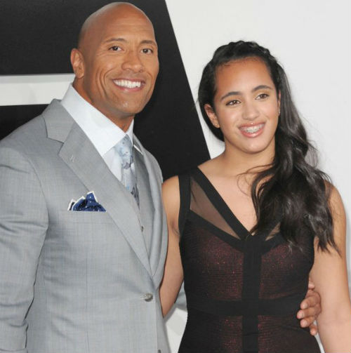Dwayne Johnson with daughter Simone Johnson