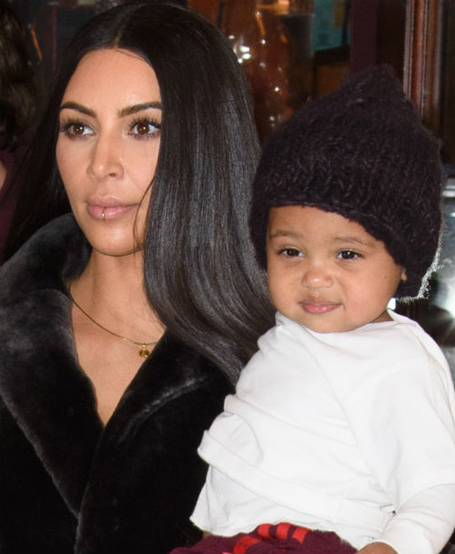 Kim Kardashian with Saint West